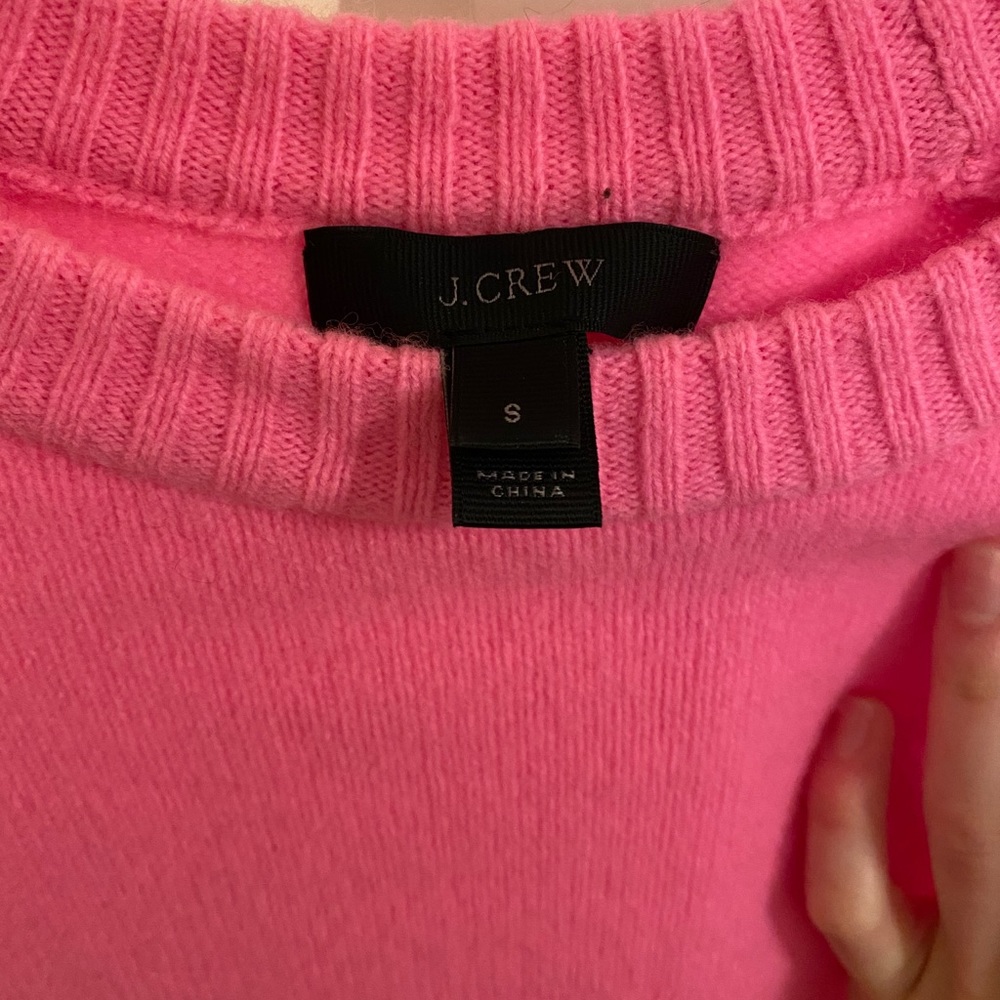 J.Crew bright pink crop sweater